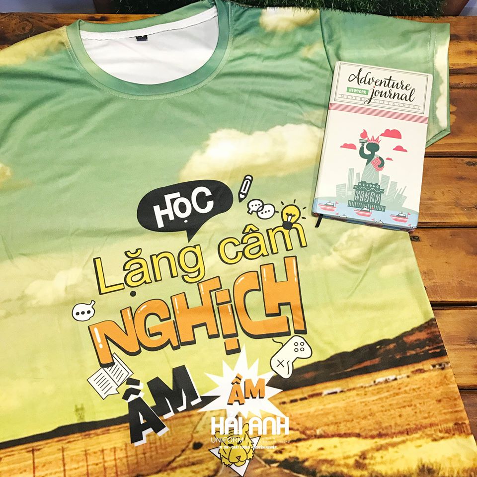 Mẫu áo lớp màu vàng 3d galaxy đẹp