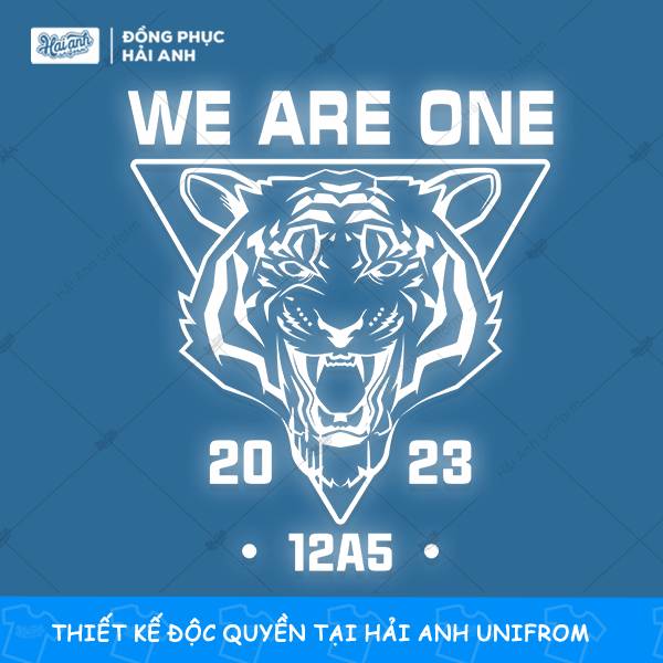 Logo áo lớp phản quang hình con hổ: We are one