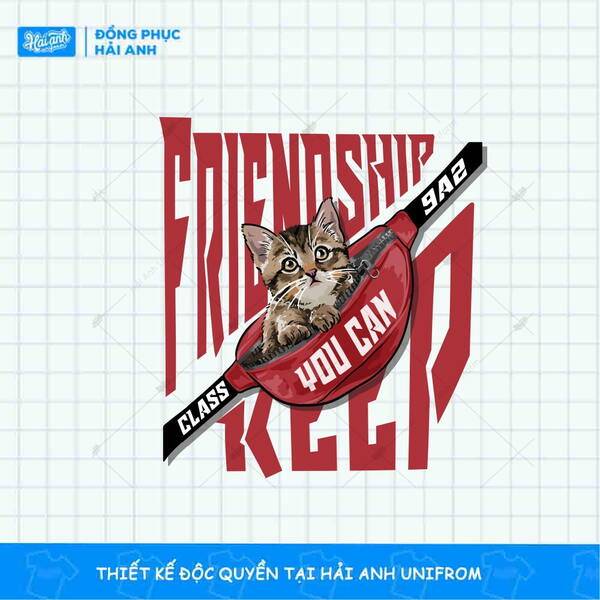 Logo áo lớp hình con mèo: Friendship you can keep