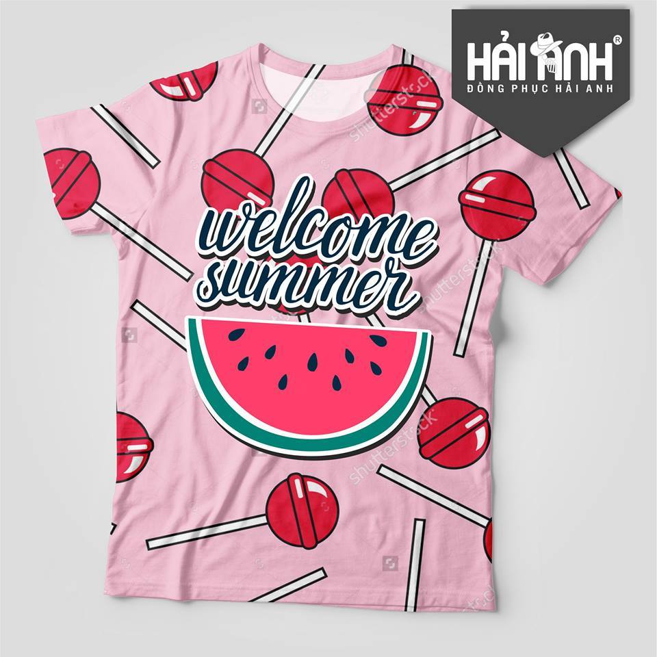 Mẫu áo lớp màu hồng - Welcome Summer