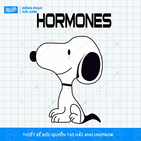Logo hình chú chó trắng đơn giản: Hormones