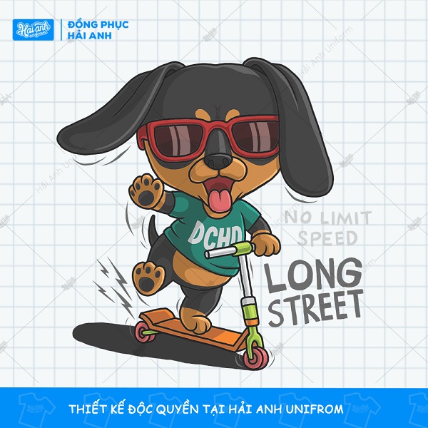 Logo hình chú chó dân chơi: Long street