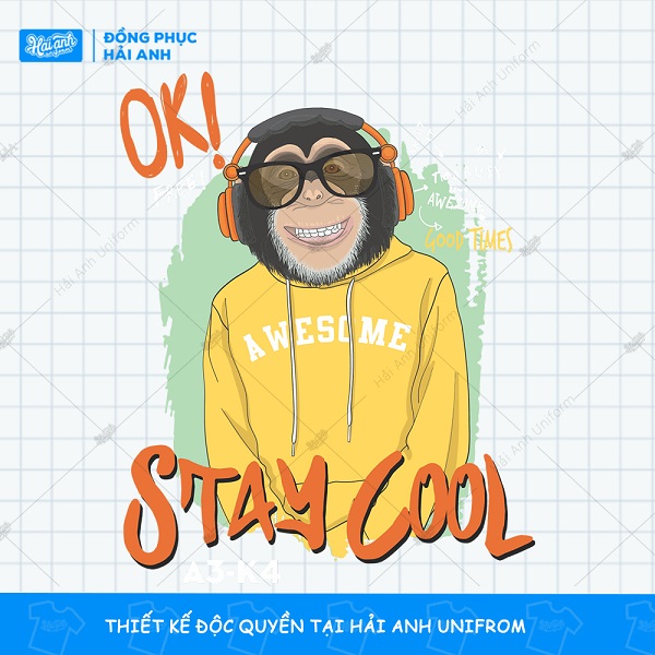 Logo hình con khỉ: OK! Stay cool