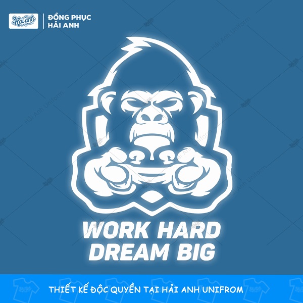 Logo hình tinh tinh: Work hard dream big