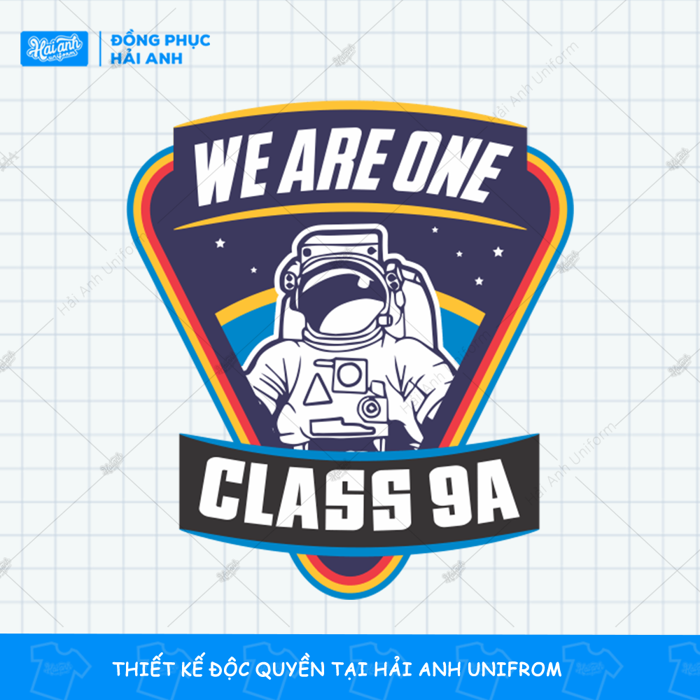 Mẫu Logo Phi Hành Gia: We Are One Class 9A