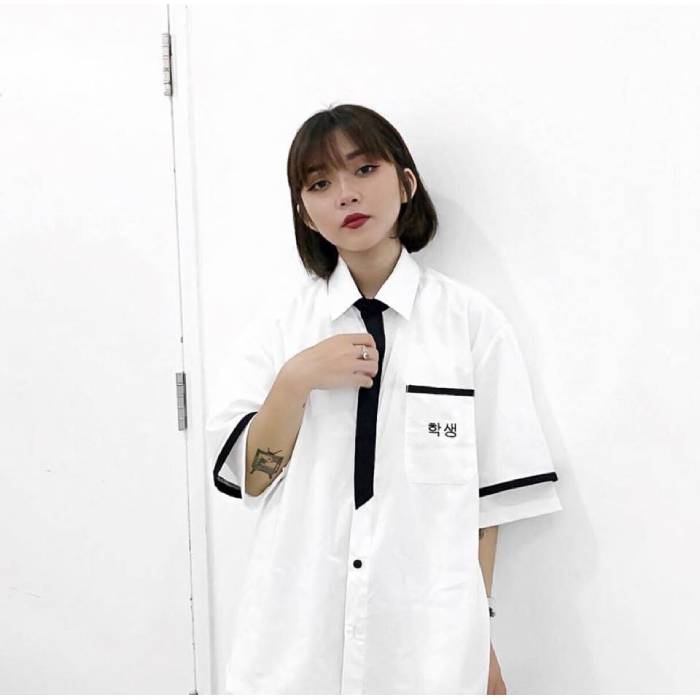 Đồng phục sơ mi trắng phong cách Hàn Quốc
