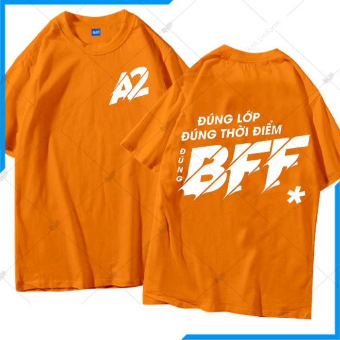 Mẫu áo lớp màu cam BFF ấn tượng 
