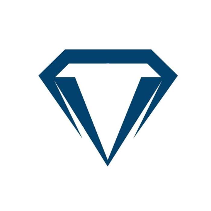 Thiết kế logo kim cương xanh đơn giản