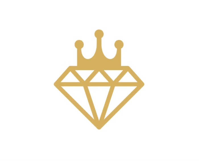 Logo áo lớp hình kim cương cương miện đầy mới lạ