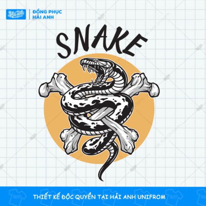 Hình ảnh con rắn được khắc họa rõ nét trên mẫu logo áo lớp